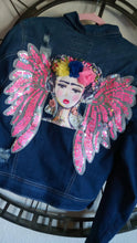 Load image into Gallery viewer, Denim Jacket Frida Kahlo Vogue

